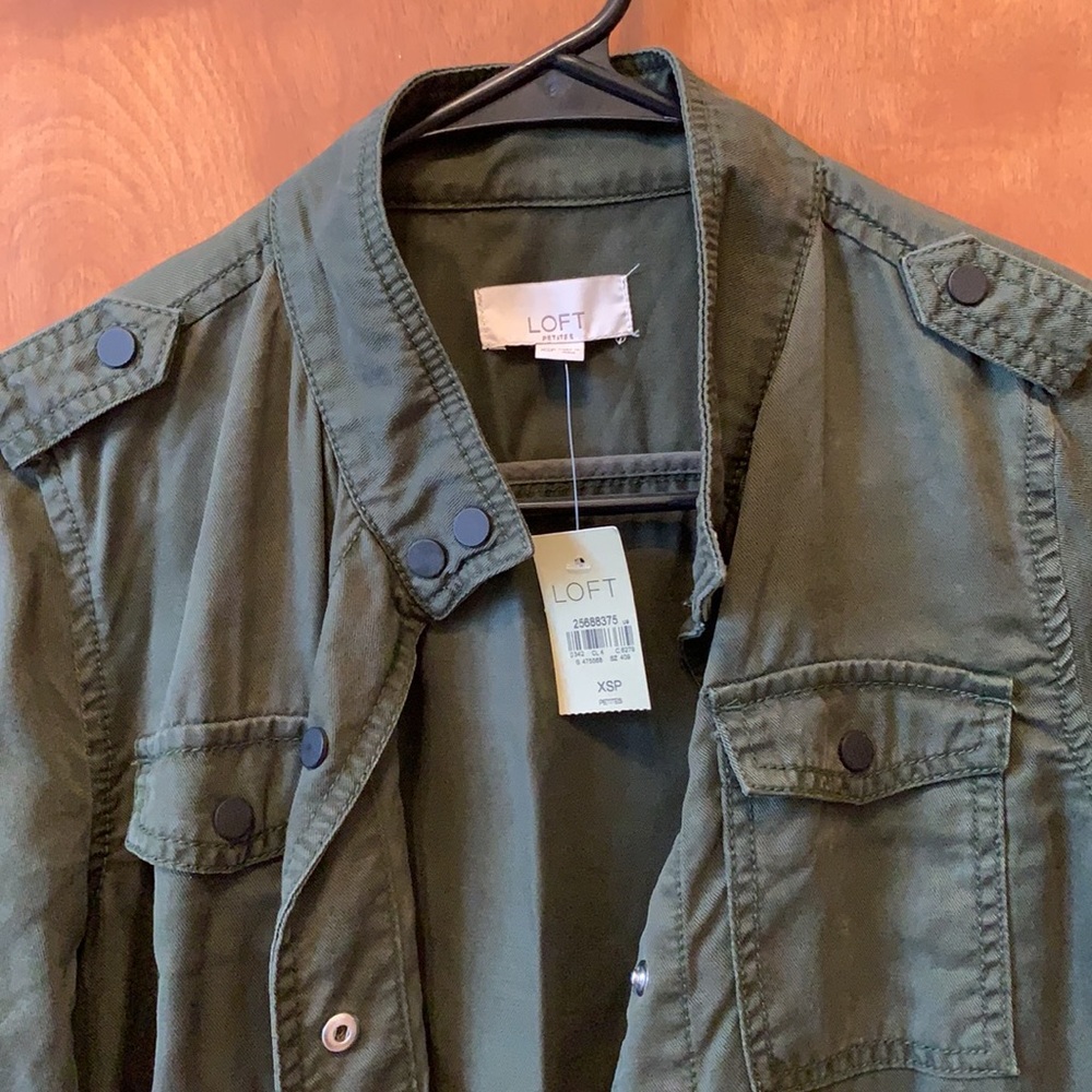 The Loft Button Up Drawstring Army Jacket - image 2